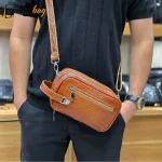 کیف دستی و دوشی چرم طبیعی گاوی دو خانه مدل شوزبگ - Image 12