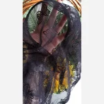 مینی اسکارف تل دار دور گیپور ابعاد 62 در 62 مناسب بهار و تابستان - Image 3