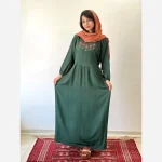پیراهن ساحلی گلدوزی ماریا جنس نخ ململ فری سایز - تصویر 4