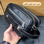 کیف دستی و دوشی چرم طبیعی گاوی دو خانه مدل شوزبگ - Image 18
