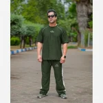 ست تیشرت شلوار بیسکویتی طرح INSSTUDIDS مغزی دوزی