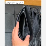 کیف دستی مردانه مونت بلانک چرم دوحالته چهار زیپ مدل دبل فیس - Image 17