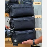 کیف دستی مردانه مونت بلانک چرم دوحالته چهار زیپ مدل دبل فیس - Image 9
