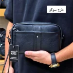 کیف دستی و دوشی مردانه مونت بلانک چرم صنعتی مدل سه کاره - Image 3