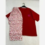 ست تیشرت باکسی و شلوار بگ بوگاتی نخ پنبه فری سایز - Image 4