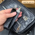 کیف دستی و دوشی چرم طبیعی گاوی دو خانه مدل شوزبگ - Image 16