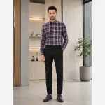 پیراهن مردانه آستین بلند بنگال چهارخانه اندامی - Image 7