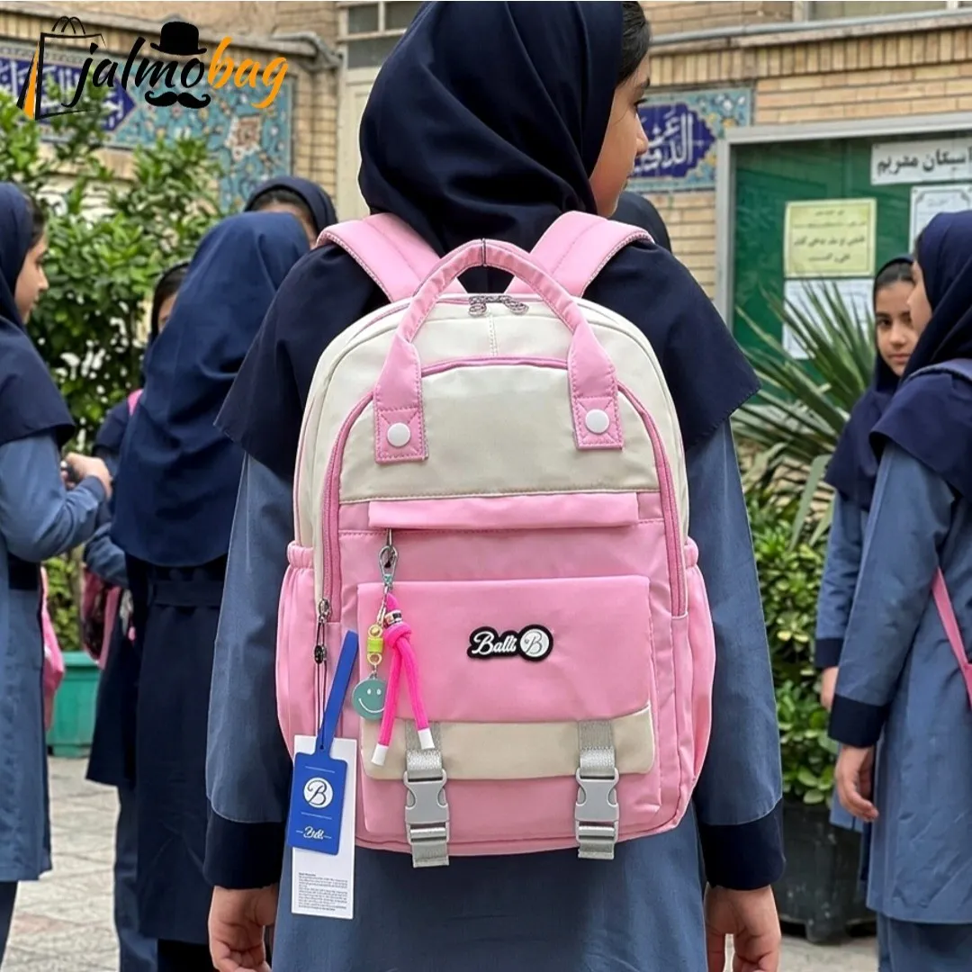 daa6fef4-a385-43e2-8de3-90e5c02cc857 کوله پشتی مدرسه رنگی ضد آب مناسب دبستان و راهنمایی ارتفاع 40 سانتیمتر - Image 1
