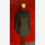 تونیک بهاره نخی طرح موجی کمربندی زنانه سایز 40 تا 46 - تصویر 4