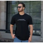 تیشرت سوپر نخ پنبه سایز بزرگ کیفیت عالی رنگ مشکی - تصویر 2