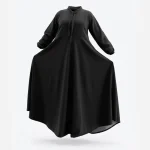 پیراهن تمام کلوش مشکی زنانه سایز بزرگ جنس رانفورس وارداتی - تصویر 3
