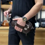 کیف دستی و دوشی چرم طبیعی گاوی دو خانه مدل شوزبگ - Image 9
