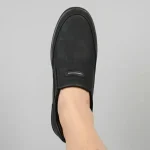 کفش طبی مردانه چرم کوبا مشکی مدل آرامش کلاسیک - Image 2