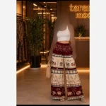 شلوار نخی زنانه طرح فیلی فری سایز قد 105 خنک و تابستانی - Image 6