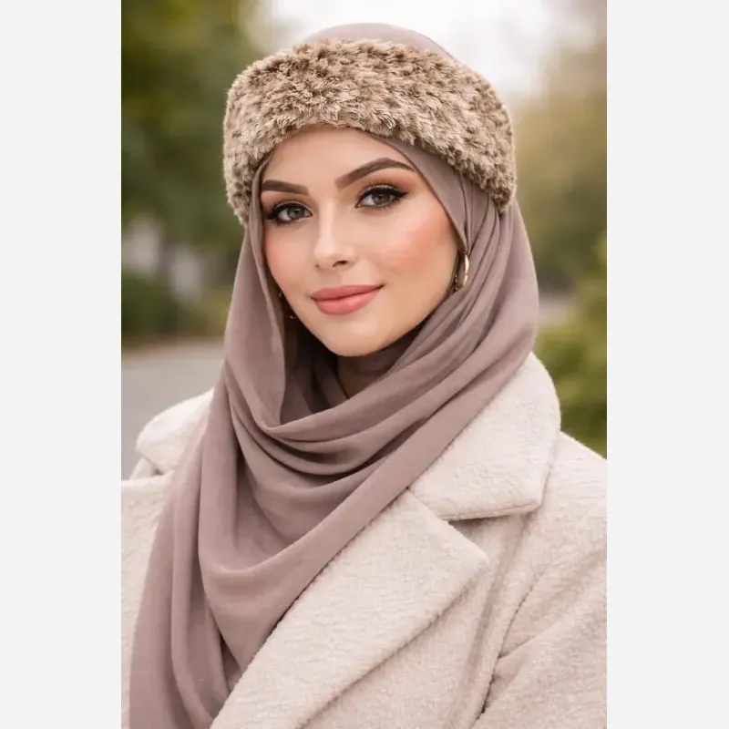 f9a901d3-91ed-4870-9b5a-8f4da3a0ee62 هدبند روسی موهر پشمی کش دار فری سایز - Image 1