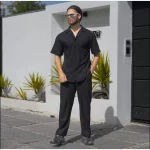ست پیراهن و شلوار مراکشی بیسکویتی نرم و لطیف سایز بزرگ - Image 4