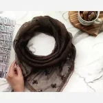 شال پاپیونی توری مجلسی زنانه دور گیپور سایز 170 در 60 رنگبندی متنوع - Image 12