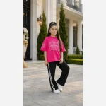ست بلوز و شلوار راحتی دخترانه پنبهای طرح قواره لش سایز 45 تا 65 - Image 4