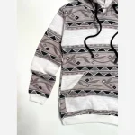هودی طرح دار لانگ رنگ نسکافه ای دخترانه و پسرانه - Image 4