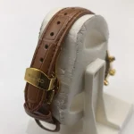 ساعت مچی زنانه سیکو بند چرمی طلایی صفحه سفید موتور ژاپن - تصویر 3