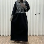 پیراهن زنانه لینن طرح مایا فری سایز مناسب تا 48 با کمربند - تصویر 7