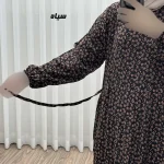پیراهن ساحلی زنانه نخی گلریز فری سایز مناسب تا سایز 46 با کمربند - Image 6