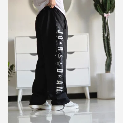 شلوار اسلش بگ جردن دمپا گت دار رنگ مشکی پارچه گلکسی اسپان سایز XXL XXXL