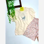ست بچگانه تیشرت پنبه و شلوارک کتان دخترانه 2 تا 7 سال - Image 4