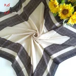 روسری زنانه نخی طرح حاشیه دار قواره 100 سانتیمتر - تصویر 7