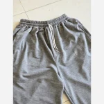 شلوار اسلش فول بگ پارچه ملانژ خنک رنگ طوسی و مشکی سایز بزرگ XXL و XXXL - Image 4