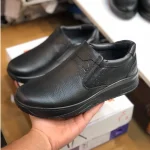 کفش چرم مردانه طبی طرح کلارک رخشی مشکی سایزبزرگ - Image 5