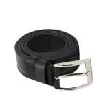 کمربند چرم صنعتی مشکی پهنا 3/5 طول 125 با سگک آبکاری شده - Image 2