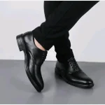 کفش مردانه چرم مشکی کلاسیک سایز 40 تا 44 هامون - Image 2