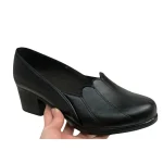 کفش زنانه طبی چرمی پاشنه دار طرح Zara مشکی سایز 37 تا 40 - Image 4