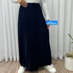 دامن پلیسه زنانه جودون گرم بالا فری سایز (36 تا 46) بدون آستر 6 رنگ - Image 18
