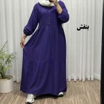پیراهن ساحلی جلو دکمه نخی شسته شده فری سایز تا 46 بدون آبرفت و رنگ رفت کمربند دار تن خور شیک - Image 3
