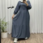 پیراهن ساحلی جلو دکمه نخی شسته شده فری سایز تا 46 بدون آبرفت و رنگ رفت کمربند دار تن خور شیک - Image 2