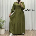 پیراهن ساحلی جلو دکمه نخی شسته شده فری سایز تا 46 بدون آبرفت و رنگ رفت کمربند دار تن خور شیک - Image 8