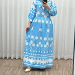 پیراهن فلور بوگاتی مدل گوله برفی فری سایز تا 48 چهارفصل شیک و راحت بدون چروک و سایه اندازی بند کمر قابل تنظیم زنانه و دخترانه - تصویر 8