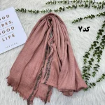 شال پاییزه نخی ضخیم وارداتی زنانه قواره بزرگ 200x85 بدون آبرفت و رنگ رفت - Image 5