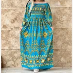 پیراهن کریشه هندی طرح آمیتا فری سایز تا 54 قد 135 شسته شده بدون آبرفت رنگ رفت - تصویر 2