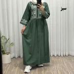 پیراهن لینن زامفورس فری سایز زنانه تا سایز 48 چهارفصل شیک و راحت بدون آبرفت و رنگ رفت کمربنددار - تصویر 3