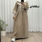 پیراهن لینن زامفورس فری سایز زنانه تا سایز 48 چهارفصل شیک و راحت بدون آبرفت و رنگ رفت کمربنددار - تصویر 2