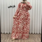 پیراهن فلور بوگاتی مدل ایوبی فری سایز زنانه تا سایز 46 چهارفصل شیک و راحت با کمربند سایه نمیاندازد - Image 2