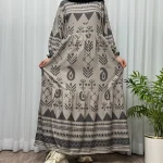 پیراهن ساحلی زنانه بوگاتی مدل ترمه آسمانی فری سایز تا 48 آبرفت و رنگ رفت ندارد - Image 2
