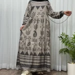 پیراهن ساحلی زنانه بوگاتی مدل ترمه آسمانی فری سایز تا 48 آبرفت و رنگ رفت ندارد - Image 5