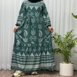 پیراهن ساحلی زنانه بوگاتی مدل ترمه آسمانی فری سایز تا 48 آبرفت و رنگ رفت ندارد - Image 3