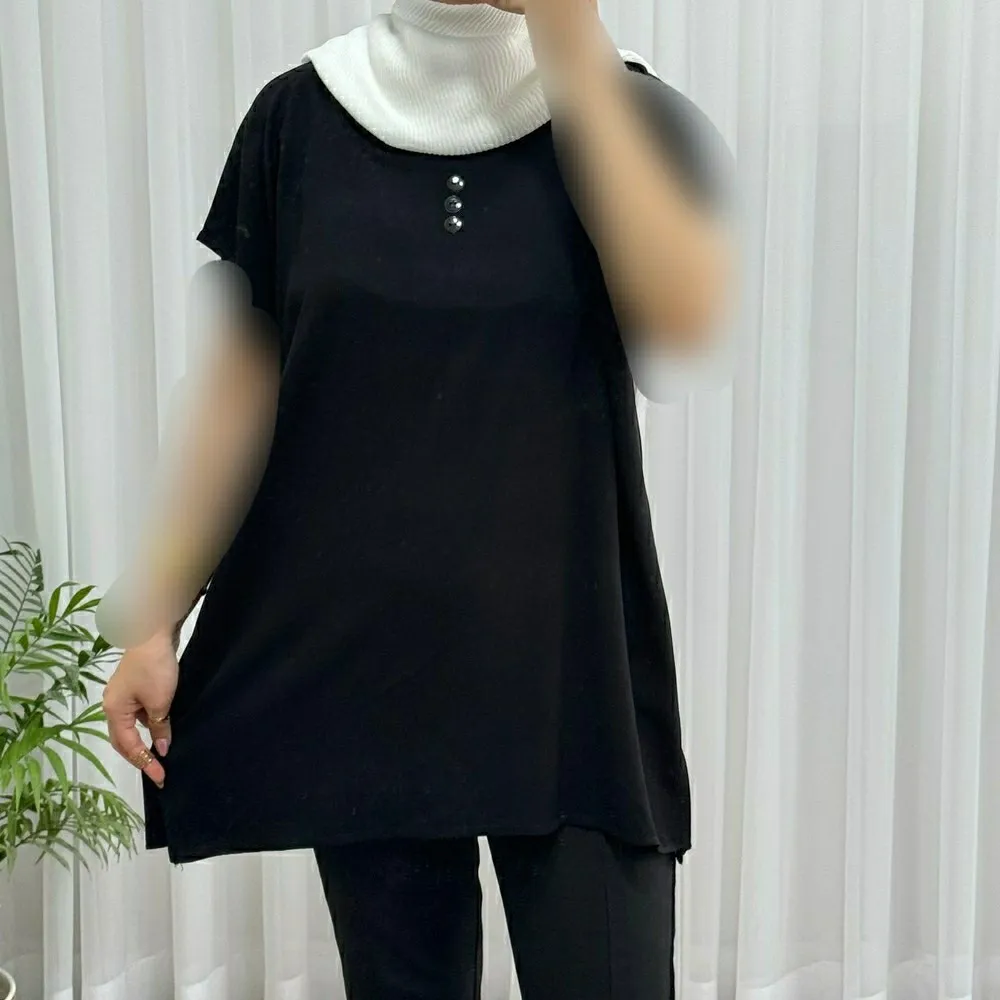 1776004239-69dbac8fc2bf6-HdSqD1MHhH1bIPT9jZxRYfizblQWsDrVeBwAIg2DTNw0mUUhms تاپ زنانه نخی شسته شده فری سایز مناسب تا سایز 50 چهارفصل تنخور آزاد و راحت - Image 1