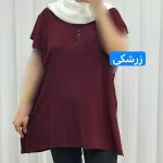 تاپ زنانه نخی شسته شده فری سایز مناسب تا سایز 50 چهارفصل تنخور آزاد و راحت - Image 8