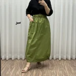 دامن کتان زنانه فری سایز شیک و راحت کد 1301 مناسب تا سایز 48 چهارفصل - Image 3